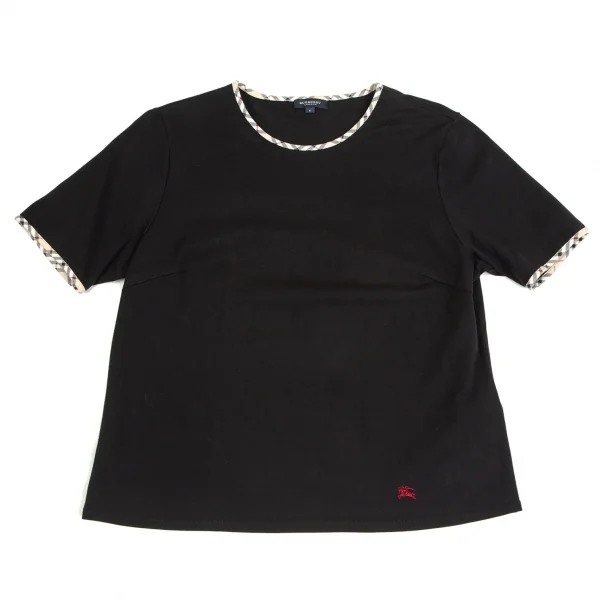 バーバリーBURBERRY LONDON ノバチェックパイピングストレッチTシャツ 黒F K-104257_001