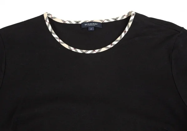 バーバリーBURBERRY LONDON ノバチェックパイピングストレッチTシャツ 黒F K-104257_002