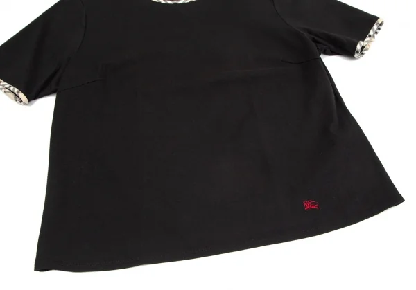 バーバリーBURBERRY LONDON ノバチェックパイピングストレッチTシャツ 黒F K-104257_005
