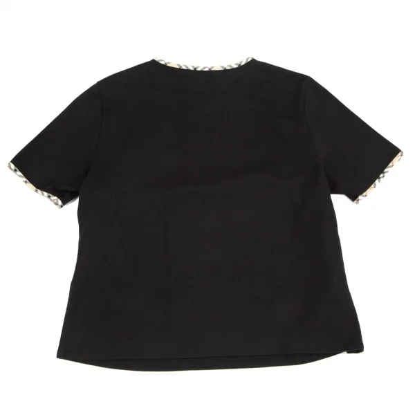 バーバリーBURBERRY LONDON ノバチェックパイピングストレッチTシャツ 黒F K-104257_008