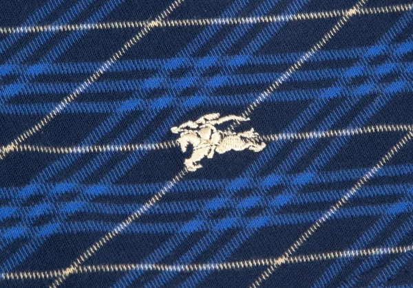バーバリーBURBERRY LONDON コットンバイアスチェック七分袖カットソー 紺青15 K-104258_008