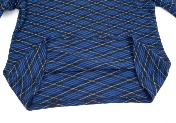 バーバリーBURBERRY LONDON コットンバイアスチェック七分袖カットソー 紺青15 K-104258_009