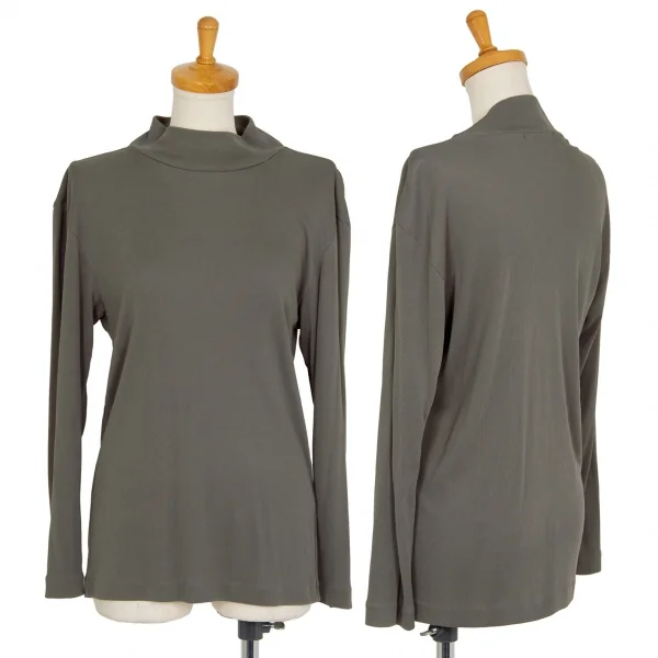 イッセイミヤケペルマネンテISSEY MIYAKEPERMANENTE ストレッチリブハイネックカットソー グレーM K-104264_001