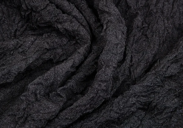 イッセイミヤケペルマネンテISSEY MIYAKEPERMANENTE シワプリーツハイネックカットソー 黒M K-104265_011