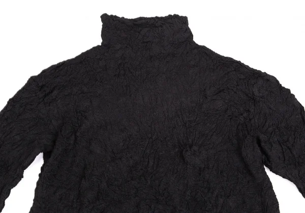 イッセイミヤケペルマネンテISSEY MIYAKEPERMANENTE シワプリーツハイネックカットソー 黒M K-104265_003