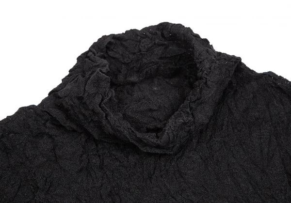 イッセイミヤケペルマネンテISSEY MIYAKEPERMANENTE シワプリーツハイネックカットソー 黒M K-104265_004