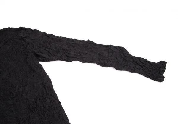 イッセイミヤケペルマネンテISSEY MIYAKEPERMANENTE シワプリーツハイネックカットソー 黒M K-104265_005