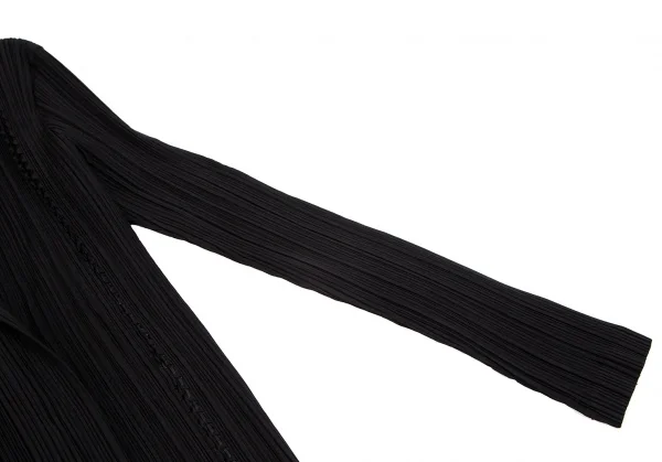 イッセイミヤケ フェットISSEY MIYAKE FETE ピンキングカット切替プリーツジャケット 黒3 K-104272_005