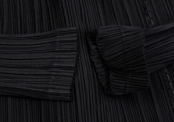 イッセイミヤケ フェットISSEY MIYAKE FETE ピンキングカット切替プリーツジャケット 黒3 K-104272_006