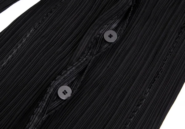 イッセイミヤケ フェットISSEY MIYAKE FETE ピンキングカット切替プリーツジャケット 黒3 K-104272_008