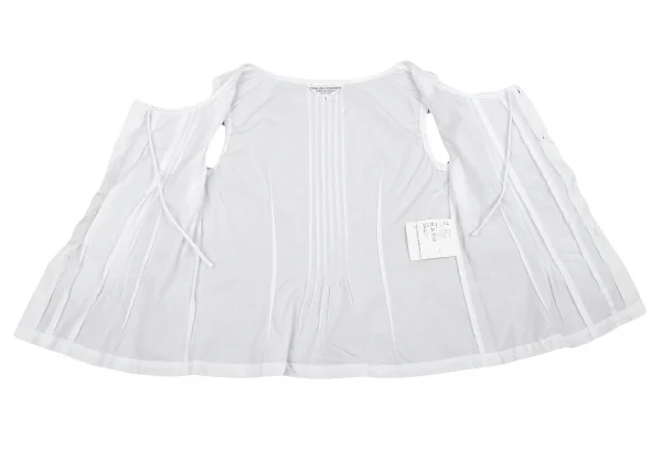 ローブドシャンブル コムデギャルソンrobe de chambre COMME des GARCONS フリルタックノースリーブブラウス 白S K-104276_011