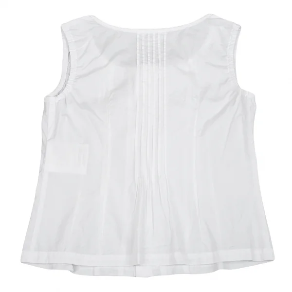 ローブドシャンブル コムデギャルソンrobe de chambre COMME des GARCONS フリルタックノースリーブブラウス 白S K-104276_013