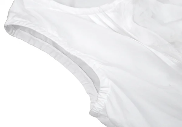 ローブドシャンブル コムデギャルソンrobe de chambre COMME des GARCONS フリルタックノースリーブブラウス 白S K-104276_009