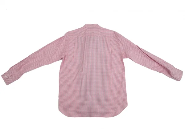 コムデギャルソン オムCOMME des GARCONS HOMME コットンチェック異素材迷彩切替シャツ 赤 ピンク緑白他L K-104285_012