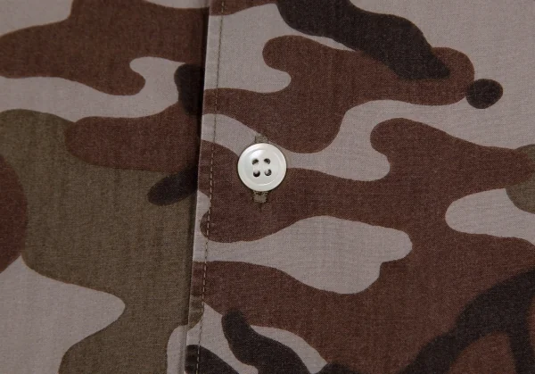 コムデギャルソン オムCOMME des GARCONS HOMME コットンチェック異素材迷彩切替シャツ 赤 ピンク緑白他L K-104285_006