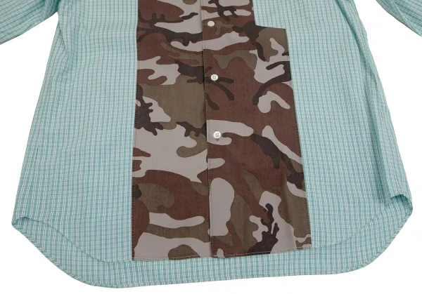 COMME des GARCONS HOMME Camouflage Switching Plaid Shirt K-104286_010