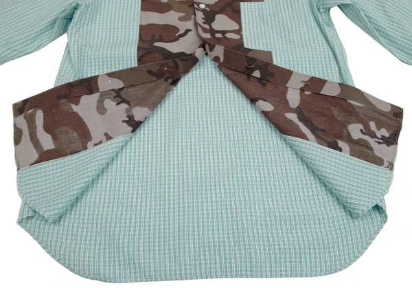 COMME des GARCONS HOMME Camouflage Switching Plaid Shirt K-104286_011