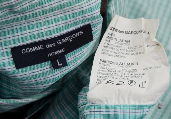 COMME des GARCONS HOMME Camouflage Switching Plaid Shirt K-104286_016