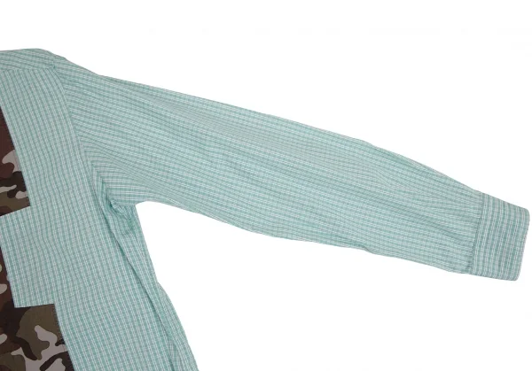 COMME des GARCONS HOMME Camouflage Switching Plaid Shirt K-104286_007
