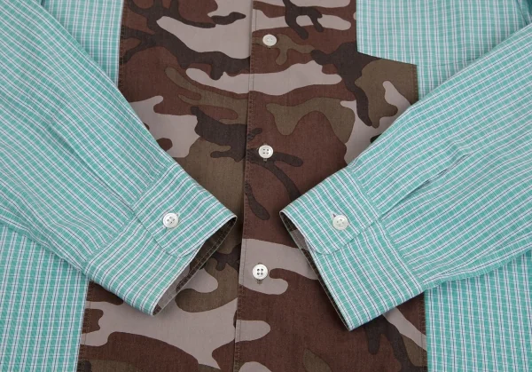 COMME des GARCONS HOMME Camouflage Switching Plaid Shirt K-104286_008