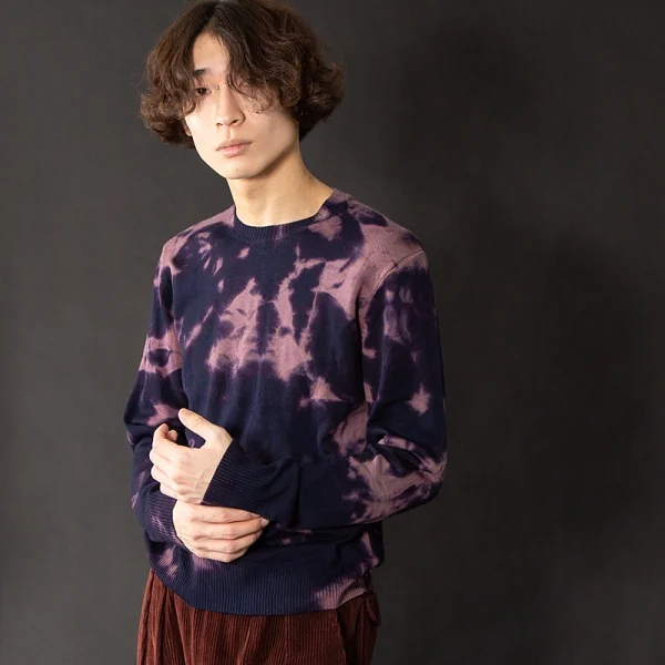 コムデギャルソン オムCOMME des GARCONS HOMME ウールむら染めニットセーター 紺M K-104290_011