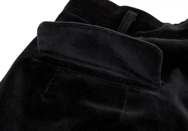 ヨウジヤマモト プールオムYohji Yamamoto POUR HOMME コットンベロアツータックワイドパンツ 黒L K-104296_012