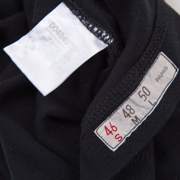 パパスPapas アクリルレーヨンクラウンワンポイント刺繍ハイネックカットソー 黒46S K-104302_011