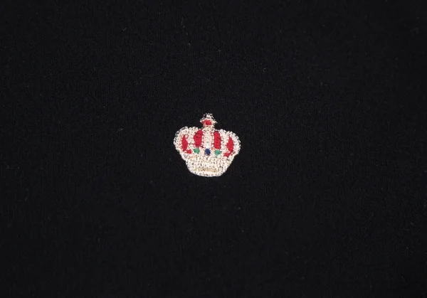 パパスPapas アクリルレーヨンクラウンワンポイント刺繍ハイネックカットソー 黒46S K-104302_003