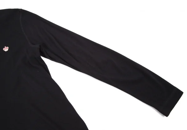 パパスPapas アクリルレーヨンクラウンワンポイント刺繍ハイネックカットソー 黒46S K-104302_004