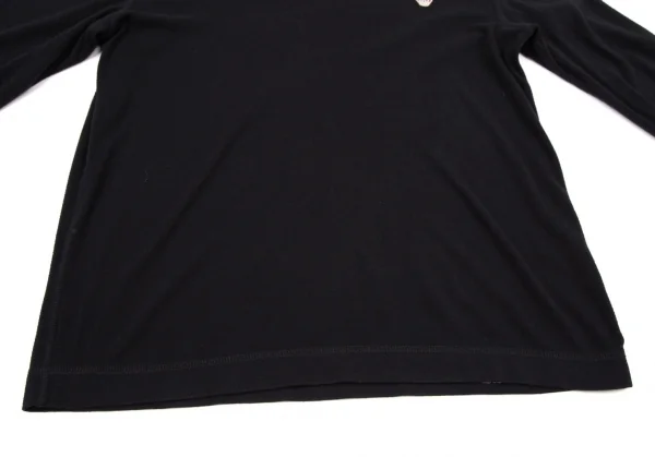 パパスPapas アクリルレーヨンクラウンワンポイント刺繍ハイネックカットソー 黒46S K-104302_006