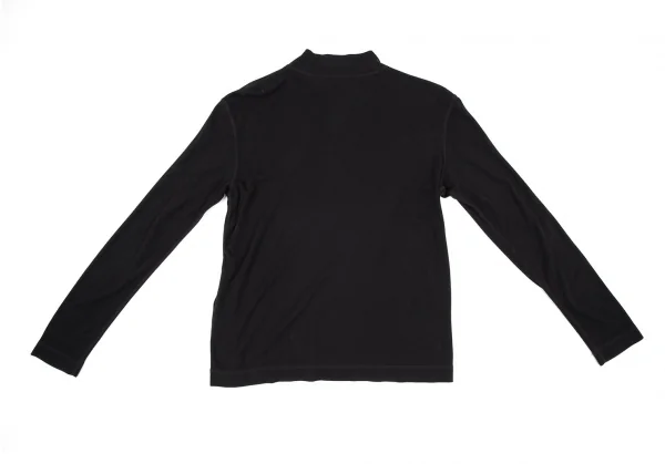 パパスPapas アクリルレーヨンクラウンワンポイント刺繍ハイネックカットソー 黒46S K-104302_008