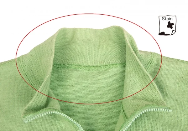 パパスPapas コットンロゴ刺繍パッチハーフジップハイネックカットソー ネオングリーン46S K-104309_004