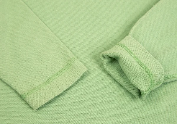 パパスPapas コットンロゴ刺繍パッチハーフジップハイネックカットソー ネオングリーン46S K-104309_007