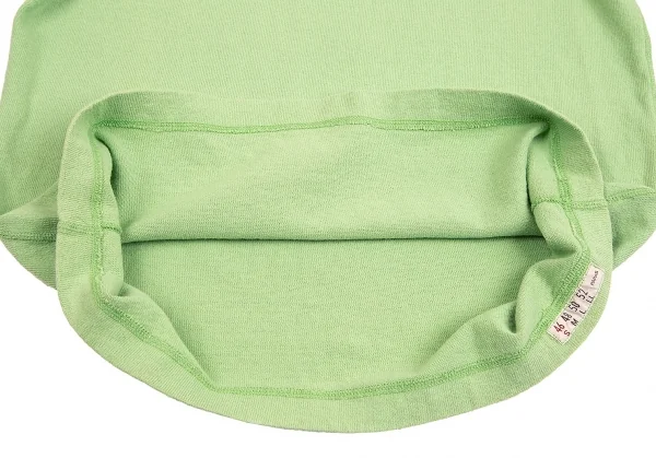 パパスPapas コットンロゴ刺繍パッチハーフジップハイネックカットソー ネオングリーン46S K-104309_009