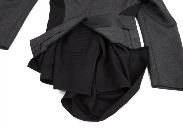 コムデギャルソンCOMME des GARCONS異素材切替レイヤージップジャケット グレー黒M K-104312_013