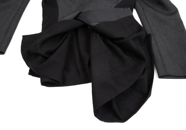 コムデギャルソンCOMME des GARCONS異素材切替レイヤージップジャケット グレー黒M K-104312_014