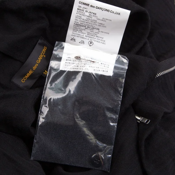 コムデギャルソンCOMME des GARCONS異素材切替レイヤージップジャケット グレー黒M K-104312_016