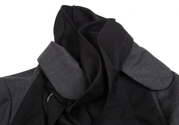 コムデギャルソンCOMME des GARCONS異素材切替レイヤージップジャケット グレー黒M K-104312_005