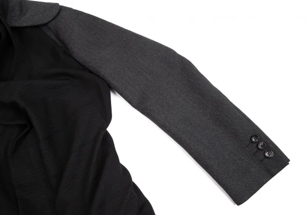 コムデギャルソンCOMME des GARCONS異素材切替レイヤージップジャケット グレー黒M K-104312_007