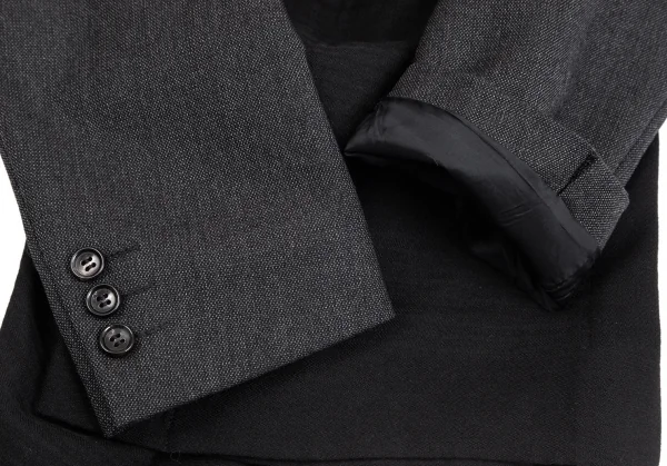 コムデギャルソンCOMME des GARCONS異素材切替レイヤージップジャケット グレー黒M K-104312_008