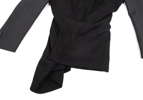 コムデギャルソンCOMME des GARCONS異素材切替レイヤージップジャケット グレー黒M K-104312_009