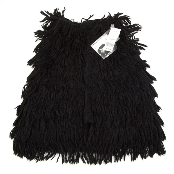 新品!リミフゥLIMI feu アルパカ混フリンジニットケープ 黒S K-104343_002