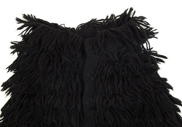 新品!リミフゥLIMI feu アルパカ混フリンジニットケープ 黒S K-104343_003