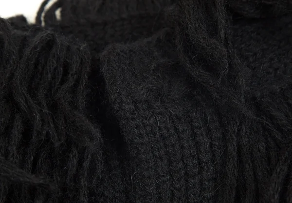 新品!リミフゥLIMI feu アルパカ混フリンジニットケープ 黒S K-104343_004