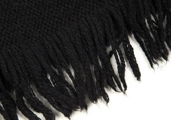 新品!リミフゥLIMI feu アルパカ混フリンジニットケープ 黒S K-104343_010