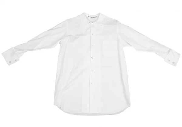 コムデギャルソンCOMME des GARCONSレースカラー切替シャツ 白M K-104360_002