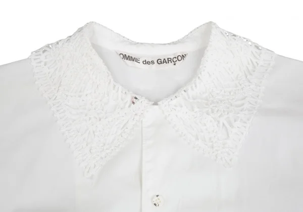 コムデギャルソンCOMME des GARCONSレースカラー切替シャツ 白M K-104360_004