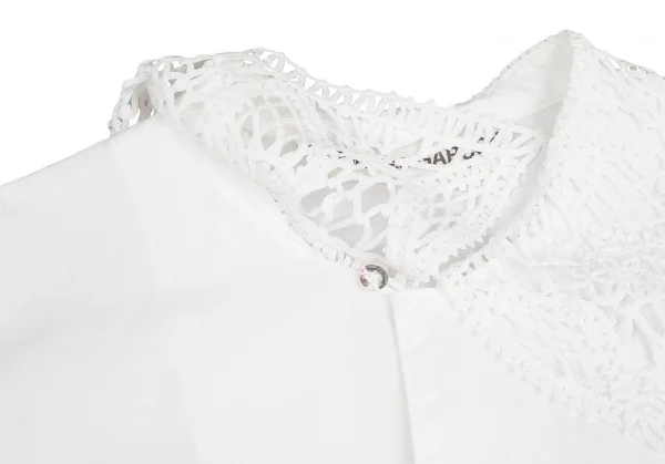 コムデギャルソンCOMME des GARCONSレースカラー切替シャツ 白M K-104360_005