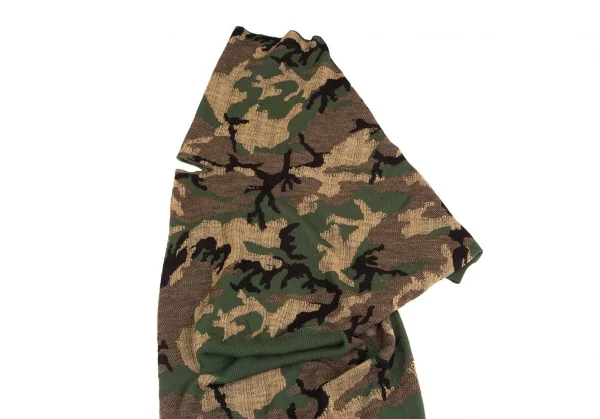 ジュンヤワタナベ コムデギャルソンJUNYA WATANABE COMME des GARCONS迷彩織ラップデザインジップニットトップス 緑黒M K-104361_016