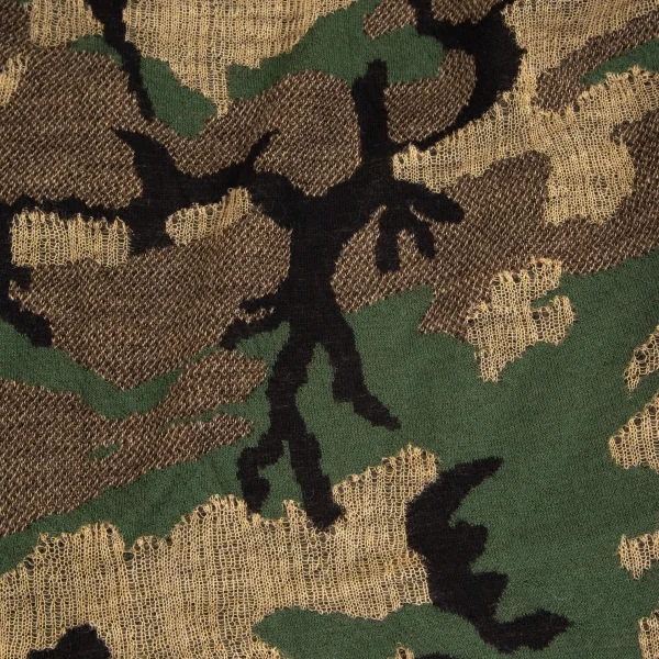 ジュンヤワタナベ コムデギャルソンJUNYA WATANABE COMME des GARCONS迷彩織ラップデザインジップニットトップス 緑黒M K-104361_017